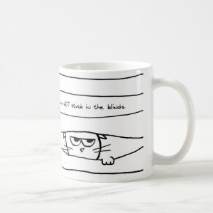 Cats and window blinds - Funny Cat Coffee Mug