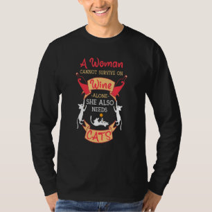 Cats And Wine Cat Mom T-Shirt