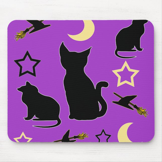 Cats and Witch Hats Mouse Pad (Front)