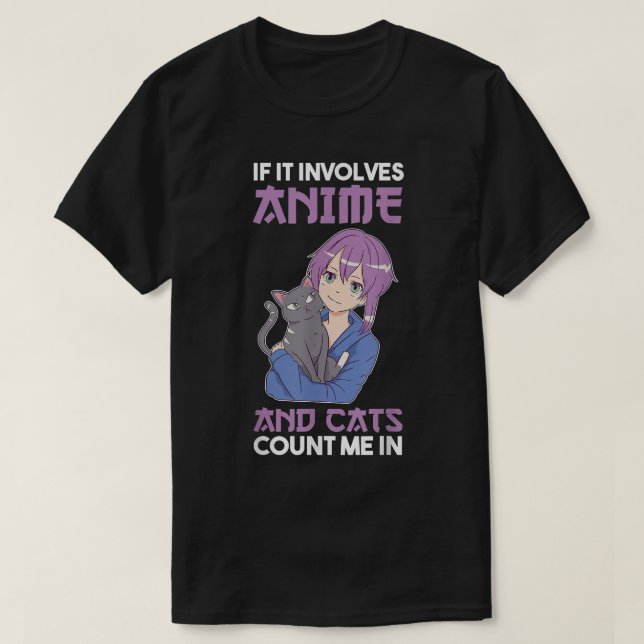 Cats Anime T-Shirt Copy (Design Front)