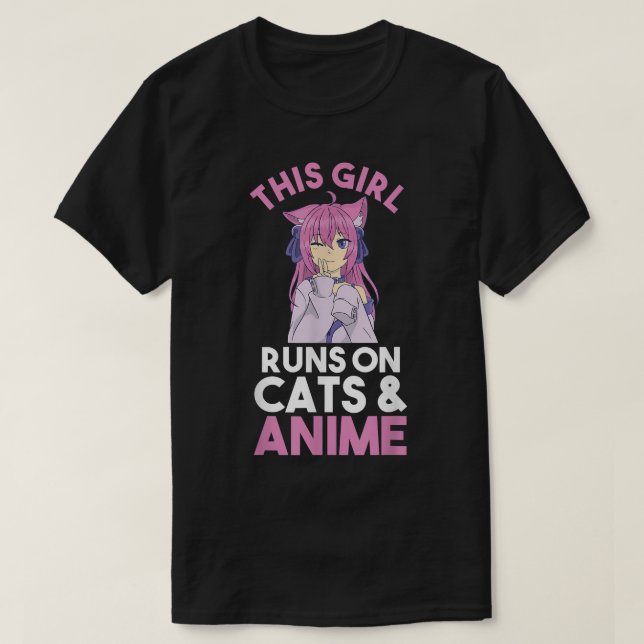 Cats Anime T-Shirt Copy Copy (Design Front)