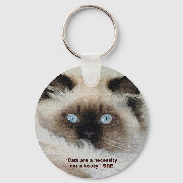 "CATS ARE A NECESSITY..." Key-chain Keychain (Front)