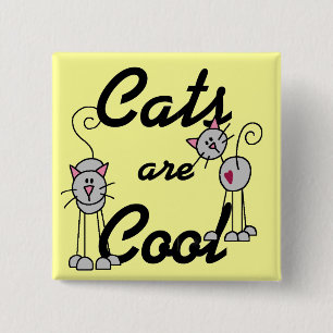 Cats Are Cool Tshirts and Gifts 2 Inch Square Button