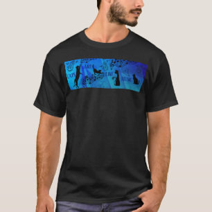 Cats Are Like Music: Music Staffs And Guitars Teal T-Shirt