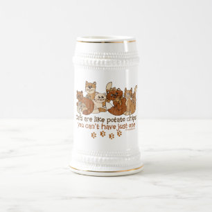 Cats are like potato chips beer stein