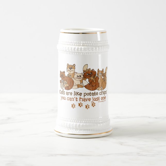 Cats are like potato chips beer stein (Center)