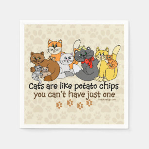Cats are like potato chips napkin