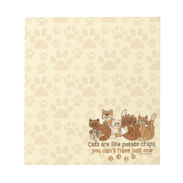 Cats are like potato chips Saying Notepad (Front)
