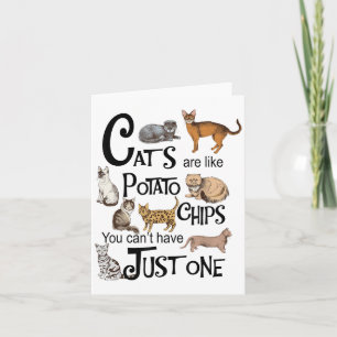 Cats Are Like Tato Chips You Can't Have Just One Card