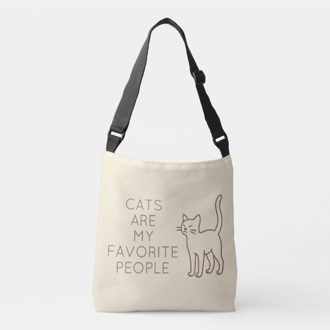Cats are my favorite people crossbody bag (Front)