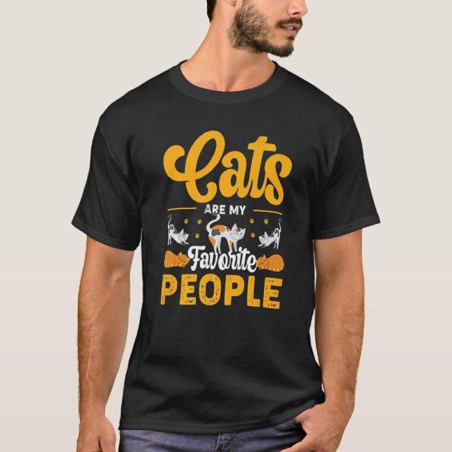 Cats Are My Favorite People Kitty Cat T-Shirt (Front)
