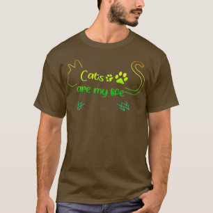Cats are my Life Vintage Kitten Kitty Pet Animal 3 T-Shirt