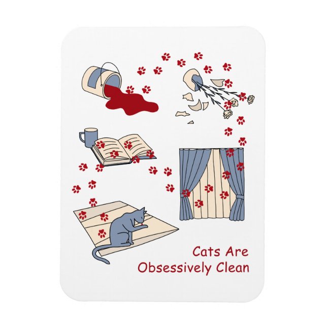 Cats Are Obsessively Clean Magnet (Vertical)
