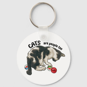 CATS are People Too, Cat and MARBLES Keychain