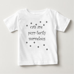cats are purrfectly marvellous with paw prints baby T-Shirt