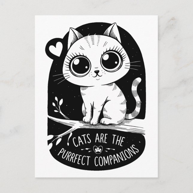 Cats Are The Purrfect Companions Postcard (Front)