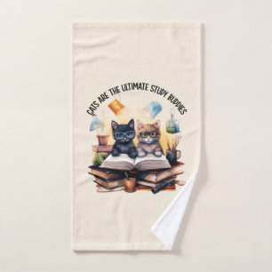 Cats Are The Ultimate Study Buddies Bath Towel Set