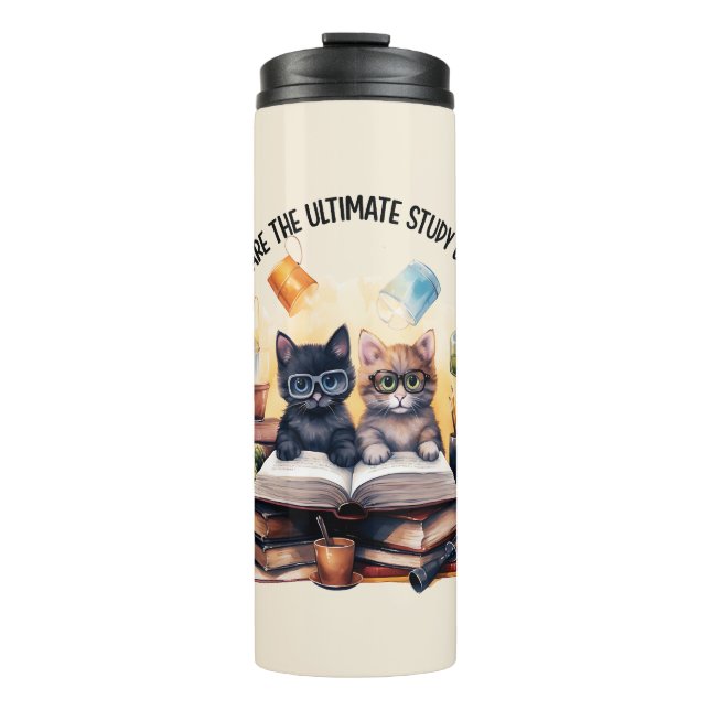 Cats Are The Ultimate Study Buddies Thermal Tumbler (Front)