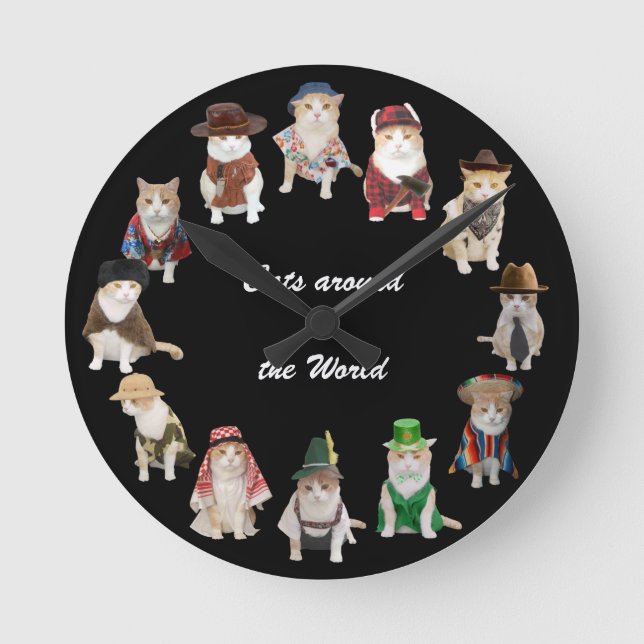 Cats around the World Round Clock (Front)