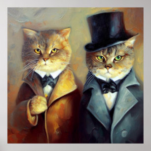 Cats As Holmes and Watson Poster
