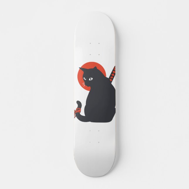 Cats as Warrior Samurai - Choose background color Skateboard (Front)
