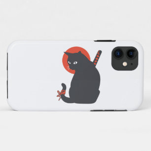 Cats as Warrior Samurai - Choose background colour iPhone 11 Case