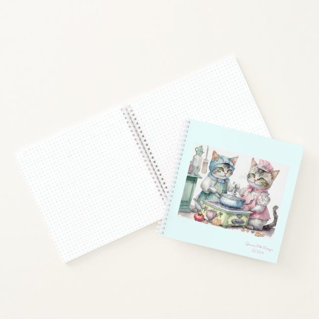 Cats at kitchen bullet journal notebook (Inside)