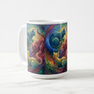 Cats at Play - An Abstract Coffee Mug
