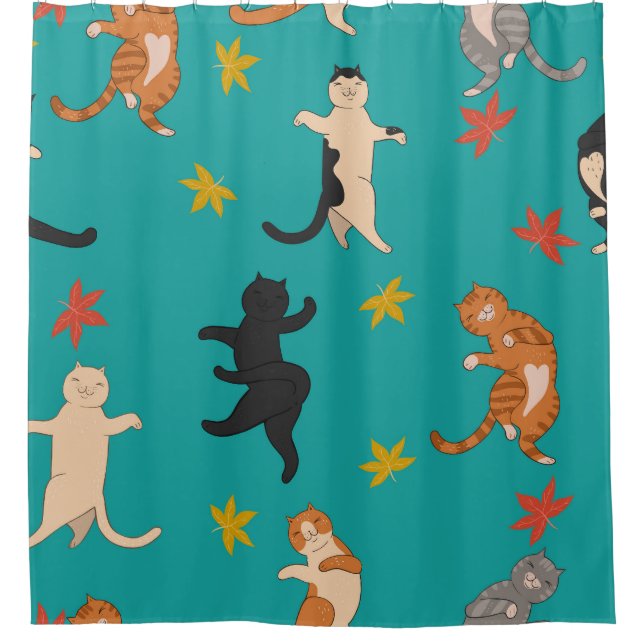 Cats, autumn foliage, cute pattern (Front)