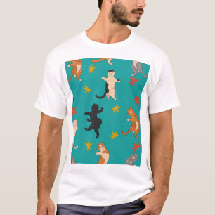 Cats, autumn foliage, cute pattern T-Shirt
