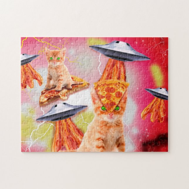 Cats, bacons and ufos jigsaw puzzle (Horizontal)