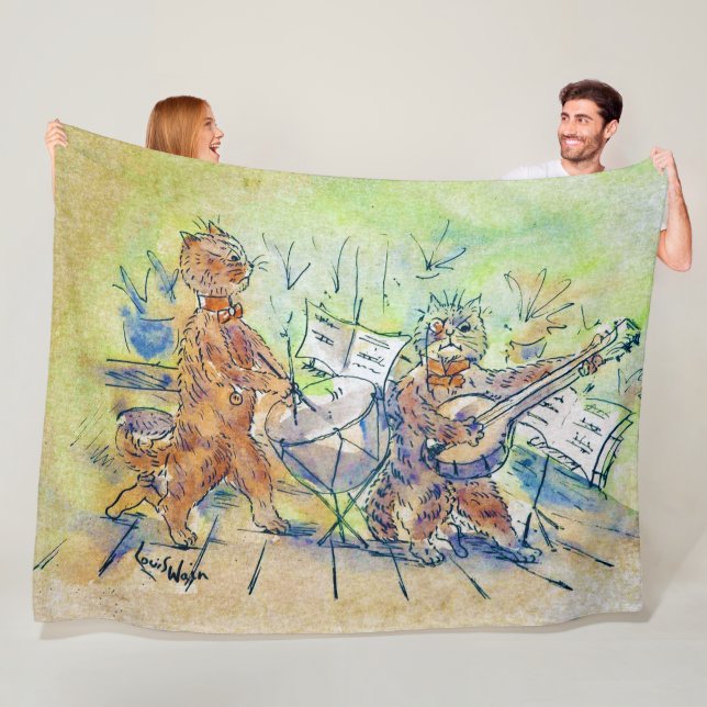 Cats Band, Louis Wain Fleece Blanket (In Situ)