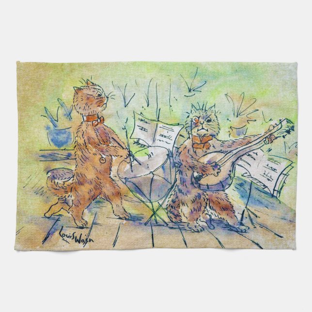 Cats Band, Louis Wain Kitchen Towel (Horizontal)