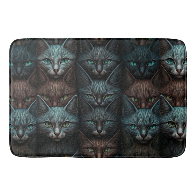 Cats Beautiful Dark Custom lovers Personalize  Bath Mat (Front)