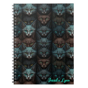 Cats Beautiful Dark Custom lovers Personalize Notebook