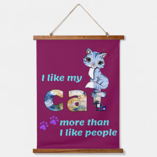 "Cats Better Company Than Men" Stylish Artwork Hanging Tapestry