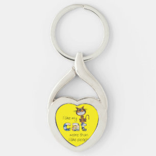 "Cats Better Company Than Men" Stylish Artwork Keychain