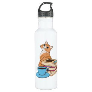 Cats, Books and Coffee Cute 710 Ml Water Bottle