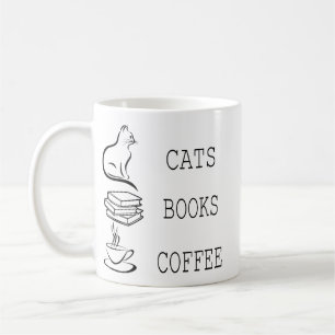 Cats Books Coffee for Readers Who Love Coffee  Mug