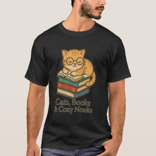 Cats Books & Cozy Nooks Cute Cat Reading Book Read T-Shirt