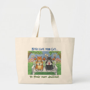Cats (Bud & Tony) Using smart phones Tote Bag