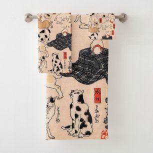 Cats by Utagawa Kuniyoshi Bath Towel Set