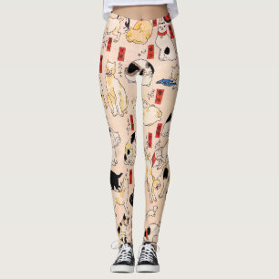Cats by Utagawa Kuniyoshi Leggings
