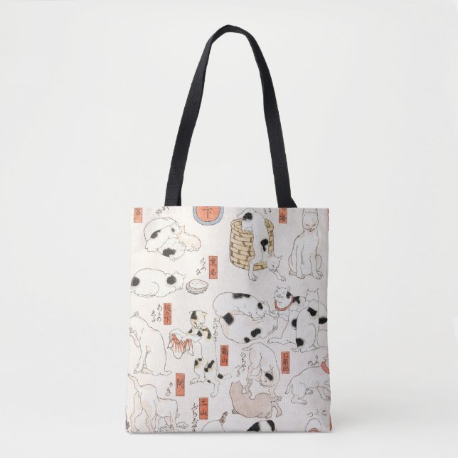 Cats by Utagawa Kuniyoshi Tote Bag (Front)