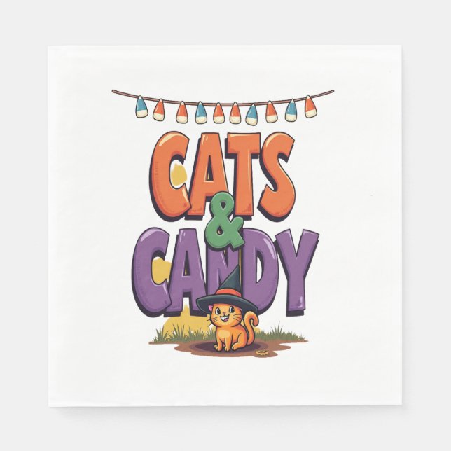 Cats & Candy Napkin (Front)