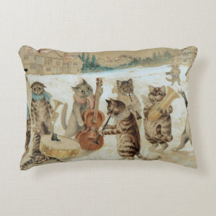 Cats Carol Singing by Louis Wain Accent Pillow