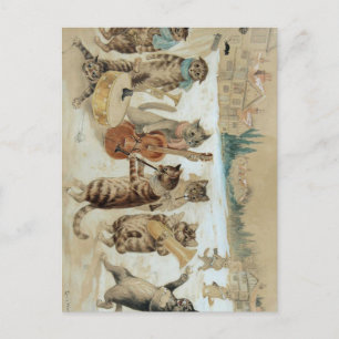 Cats Carol Singing by Louis Wain  Postcard