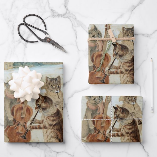 Cats Carol Singing by Louis Wain    Wrapping Paper Sheet (Front)