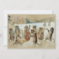 Cats Carol Singing Postcard