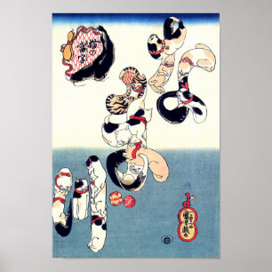 Cats & Catfish Kuniyoshi Fine Japanese Art Poster